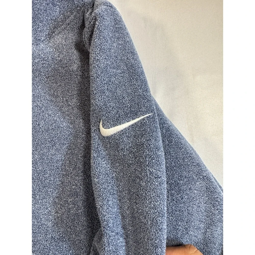Women's Nike Dri Fit Fleece Pullover Size L Blue Funnel Neck Pockets